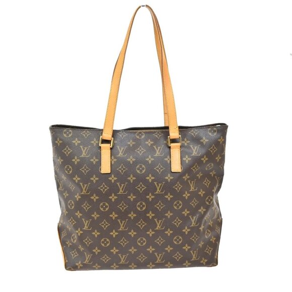 LOUIS VUITTON Cabas Mezzo Shoulder Bag Monogram Leather Brown M51151 17EF376 - Picture 1 of 15